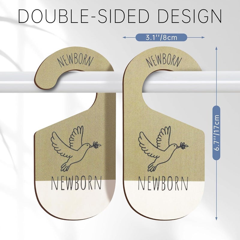 ITDYB Baby Closet Dividers for Clothes Organizer - Set of 8 Wooden Double-Sided Baby Clothes Size Dividers form Newborn to Toddler for Daily Gender-Neutral Baby Nursery Decor - Image 3